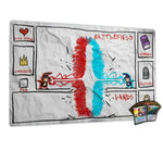 tapis jeu dessin animé non glissant blanc rouge bleu noir waterproof