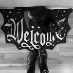 tapis daccueil halloween welcome lune étoiles noir blanc moderne antidérapant résistantintérieurextérieur
