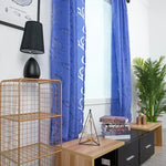 rideau semi transparent feuilles stylisées moderne violet rose noir bleu gris uni décoration maison