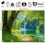 toile d'art paysage naturel cascade forêt vert printemps anniversaire mariage décoration événement opaque réaliste