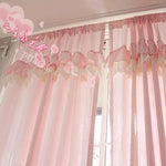 rideaux romantiques rose ruffles transparence girly princess chambre féminine decorationintérieur