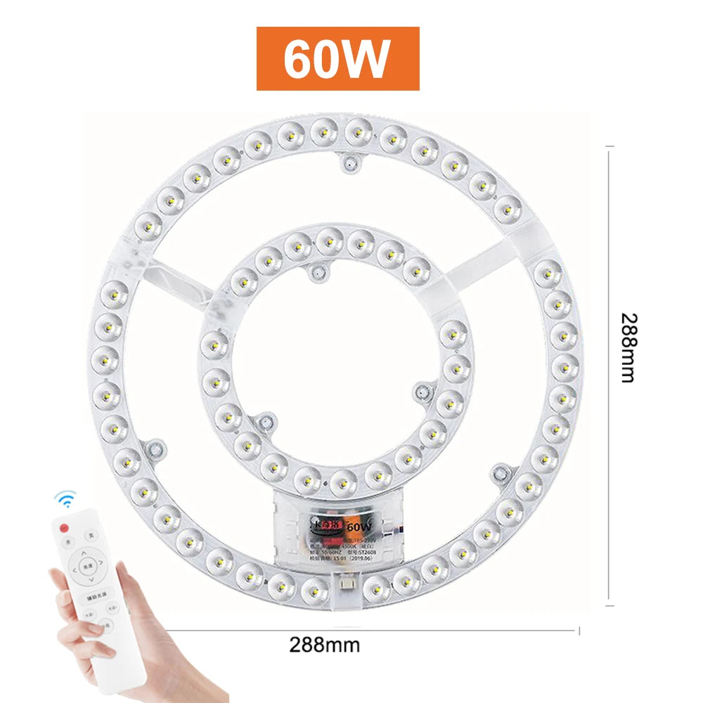 Panneau led blanc circulaire moderne aimant télécommande 60w 72w 80w 100w