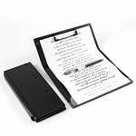porte documents noir moderne plastique 312mm 241mm clips papier stylo