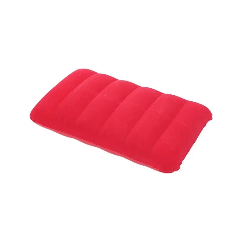 coussin gonflable velours bleu moderne 47x30cm confortable valve gonflage