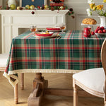 nappe table noël carreaux écossais vert rouge bleu clair classique réutilisable extérieur fêtes famille