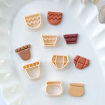 moules biscuits cactus motifs géométriques pots différents couleurs vert beige marron rose modernes