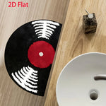 tapis demi cercle noir rouge vinyle moderne antidérapant intérieur chambre porte salon