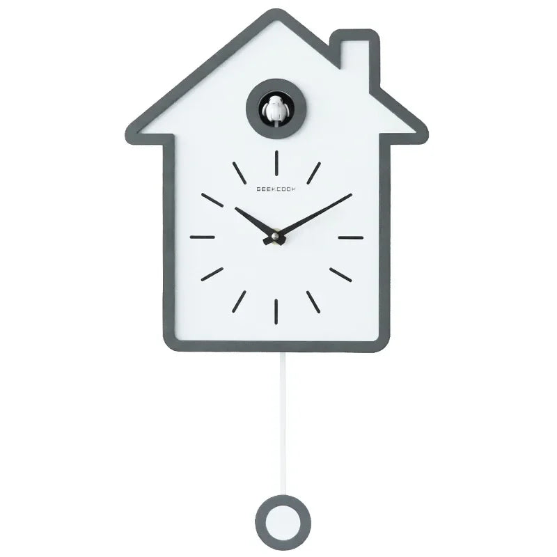 horloge murale moderne bois naturel cadre blanc aiguille quartz pendule adhésif salon deco simple