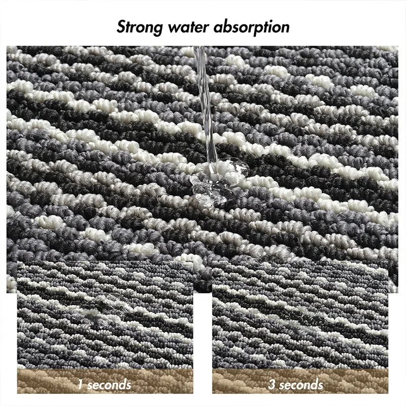 tapis cuisine moderne gris noir blanc rayures horizontales antidérapant lavable sol maison