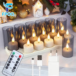 bougies led sans flamme rechargeables blanc modernes télécommande décoration maison 80h autonomie 5mètres distance
