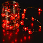 guirlande lumineuse rouge cœur 20 30 led 2m 3m noël romantique féerique chambre moderne