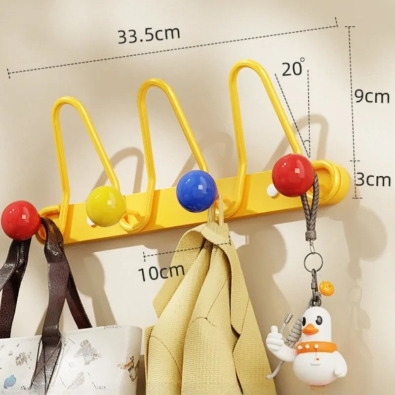 porte sacs mural moderne jaune rouge bleu brillant adhésif sacs motifs papillons chien