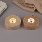 support lumière led plaque bois finition lisse moderne batterie aaa diodes jaunes usb minimaliste