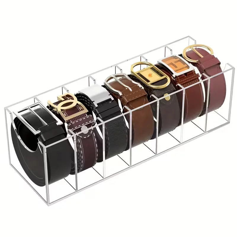 organisateur ceintures acrylique moderne compartiments clips vêtements noir marron beige gris clair