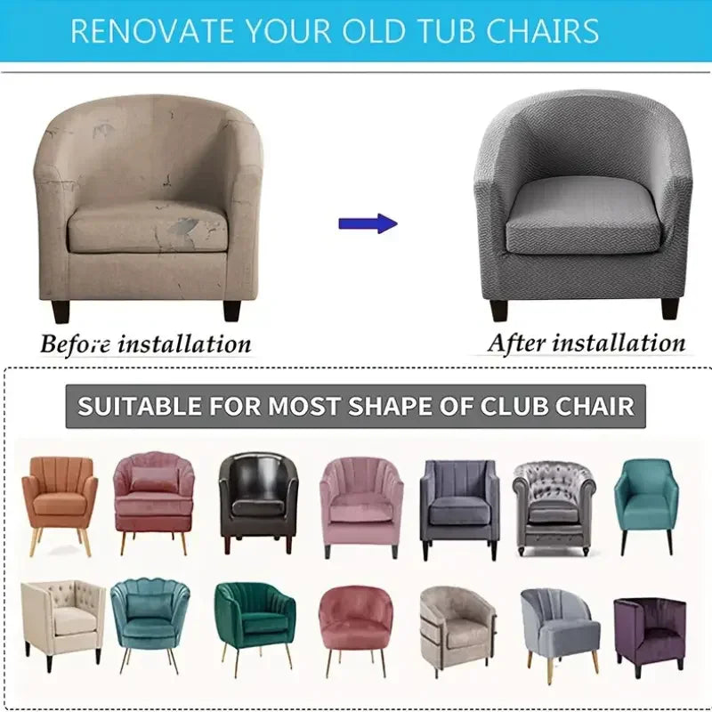 fauteuil moderne housse protectrice tissu motifs géométriques couleur beige gris adhésif fixations machine lavable