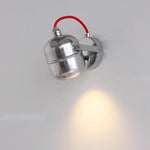 lampe murale moderne argentée led fixée mur vis câble rouge noir lumière chaude
