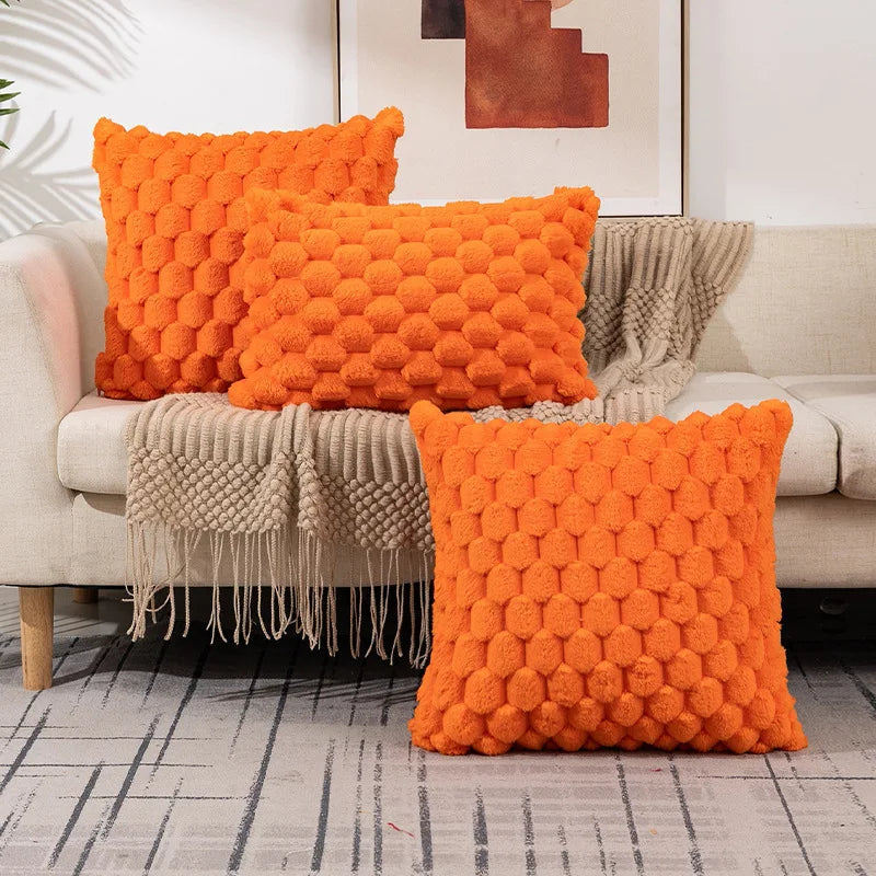taies d'oreiller douces coussins carrés gris rose jaune moderne non toxiques polyester coton brodés