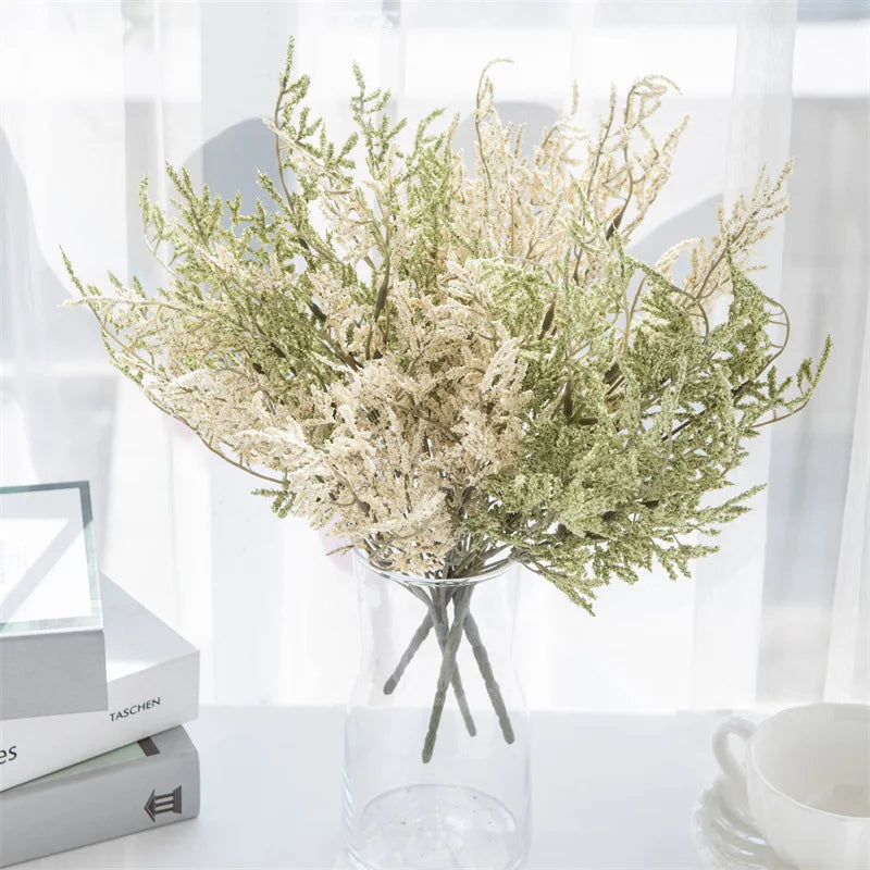 bouquet artificiel moderne fleurs mixtes couleurs chaudes herbe soie décoration table événement mariage