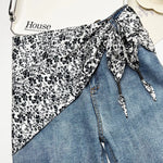 foulard femme soie motif floral patchwork boho chic accessoire tête cou taille