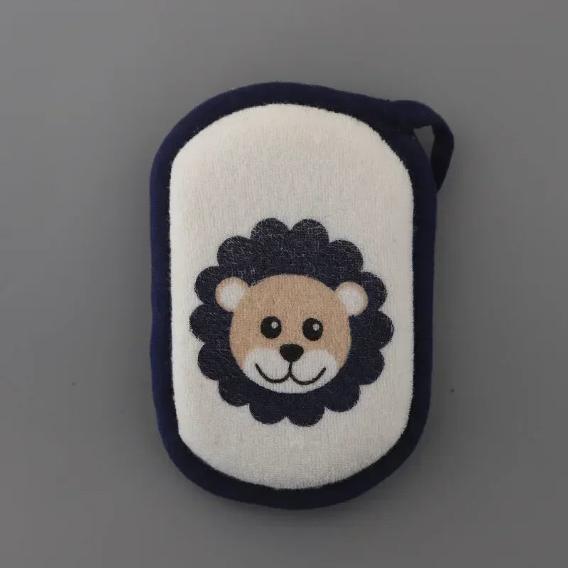 gant bain enfant dessins animaux cordon ajustable blanc bleu rose jaune