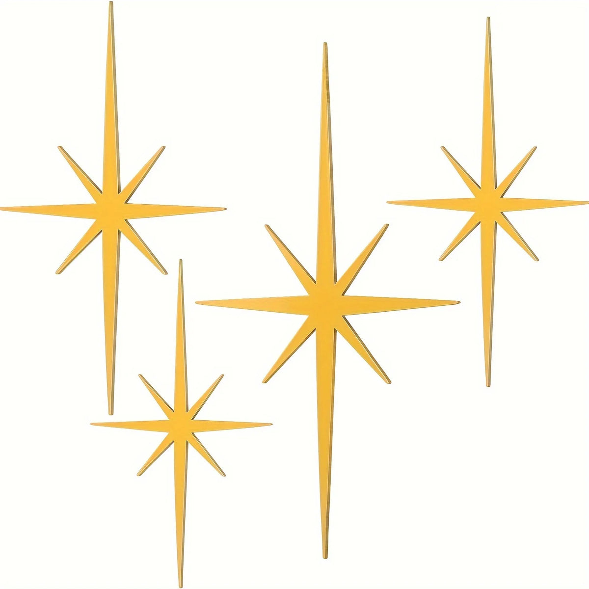 décorations murales étoiles métal or argent modernes 17.8cm 21cm 35cm 6cm