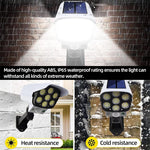 projecteur solaire motion sensor fausse caméra sécurité lampe rue moderne télécommande led blanc ip65