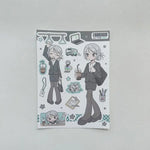sticker kawaii personnages animés fille piscine guitare autocollants décoratifs carnet journal intime scrapbook