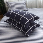 taies d'oreiller rectangulaires motif géométrique carreaux gris moderne 100% polyester 48x74cm enveloppe double inclusion