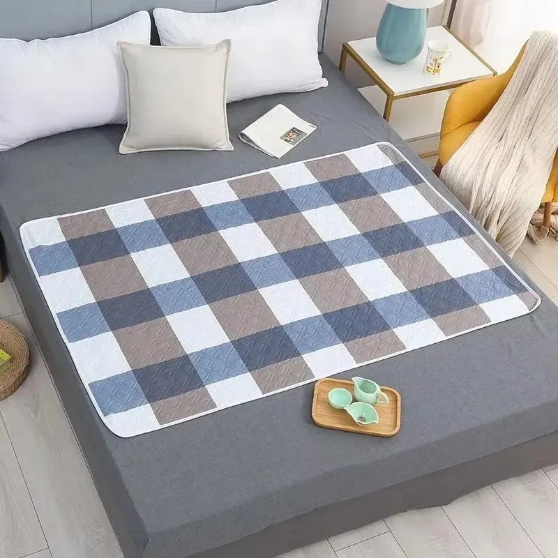 tapis sol imperméable bleu marine blanc gris carreaux modernes minimaliste