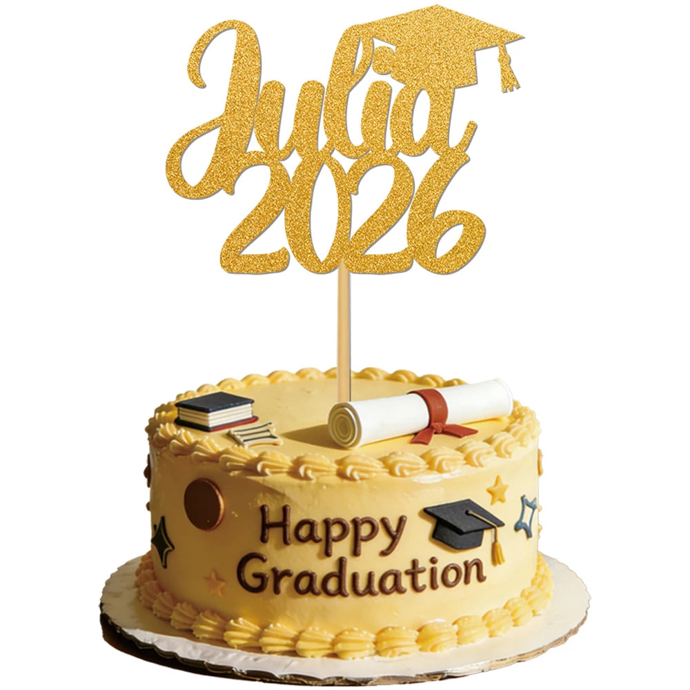 gâteau graduation personnalisable lettres motifs festifs diplômes livres étoiles blanc violet bleu doré rose