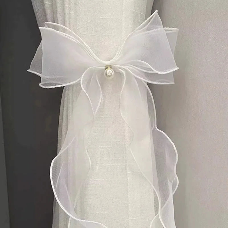 ruban fenêtre blanc organza décoratif adhésif translucide rideau maison salon moderne
