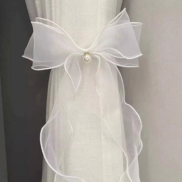 ruban fenêtre blanc organza décoratif adhésif translucide rideau maison salon moderne