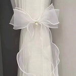ruban fenêtre blanc organza décoratif adhésif translucide rideau maison salon moderne