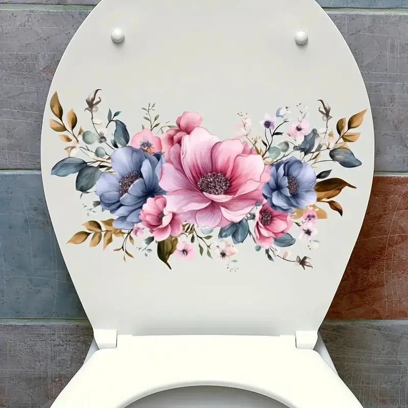 sticker mural floral moderne rose bleu vert décoration intérieure chambre salon adhésif pvc opaque