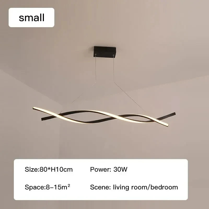 suspension lumineuse moderne pendentif led ondulé blanc doré gris réglable