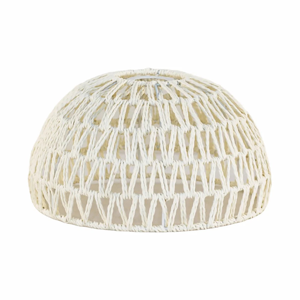 abat jour tressé vintage led naturel beige chambre opalescent artisanal suspension
