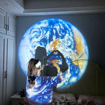 lampe led rechargeable usb projection lune atmosphère décoration murale ambiancé cratères terrestre spatial