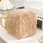 paniers rangement tissu floral multicolore vintage réutilisables armoire poignées transportables multifonctionnels
