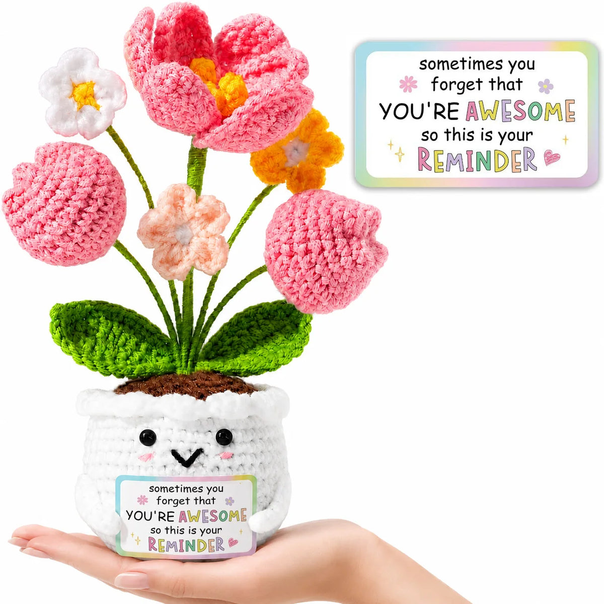 pot fleurs crochet blanc vert rose orange pâques noël mariage anniversaire mère enseignant enfants