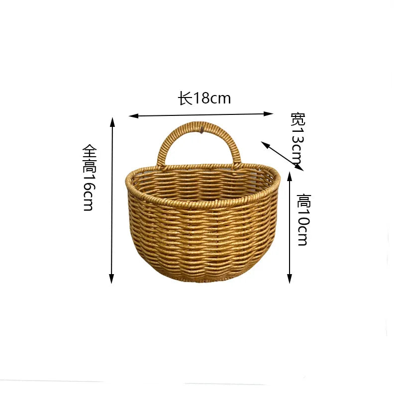 panier marron clair tressé traditionnel opacité sans fixation salon cuisine jardin