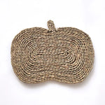 tapis table tressé spirale concentrique beige rustique opaque restaurant artisanal