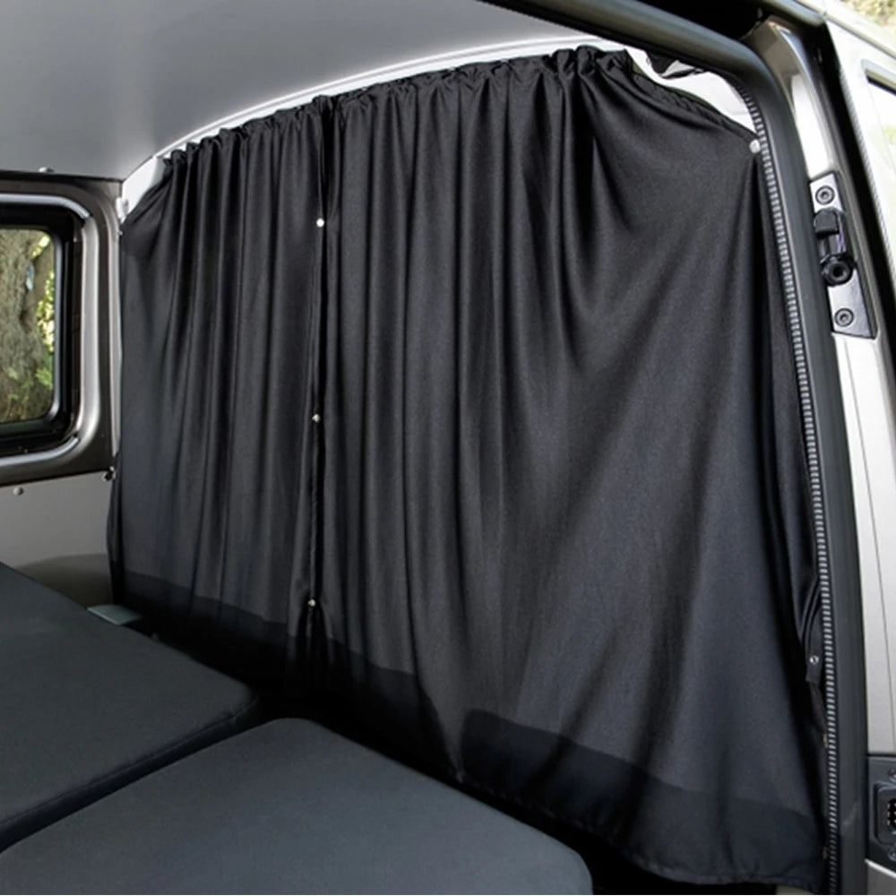 rideau voiture noir uni opaque moderne coussins tête table pliante