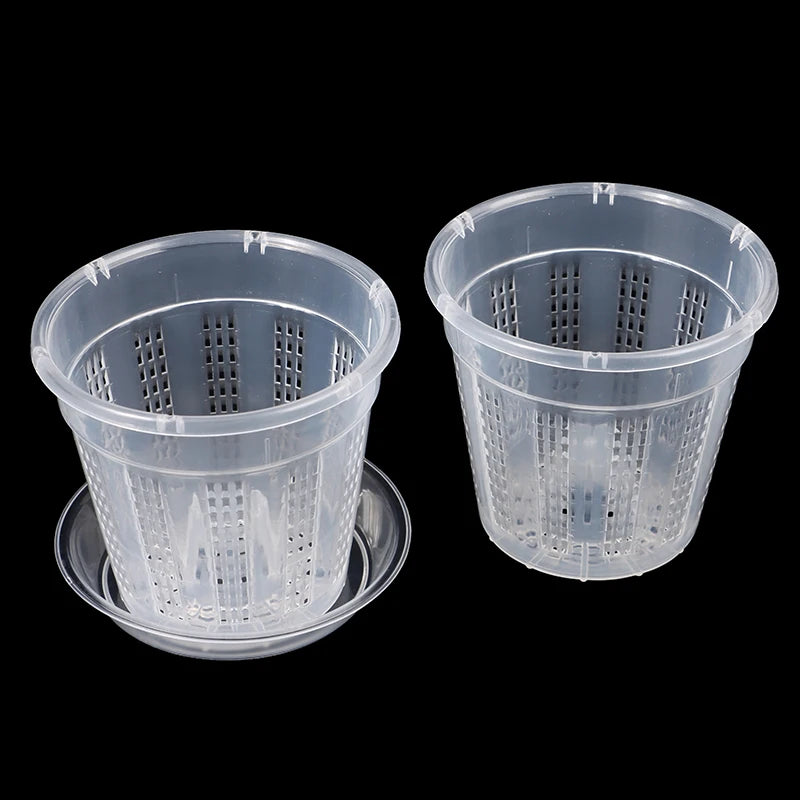 pots fleurs transparents perforés modernes assiette drainage jardinière jardin domestique