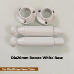 bases tube néon blanc led lisse moderne clips fixation câbles connexion accessoire lumineux minimaliste