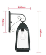 lampe murale extérieure vintage noir verre translucide élégante classique résistante l'eau facile éclairage maison