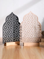 cadres decoratifs bois motif geometrique moderne noir beigeclair ramadan decoration festive