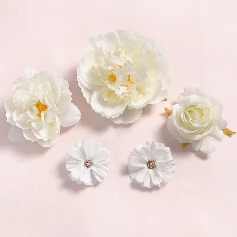 fleurs artificielles pivoine rose blanche décoration mariage anniversaire intérieur scrapbooking table garland