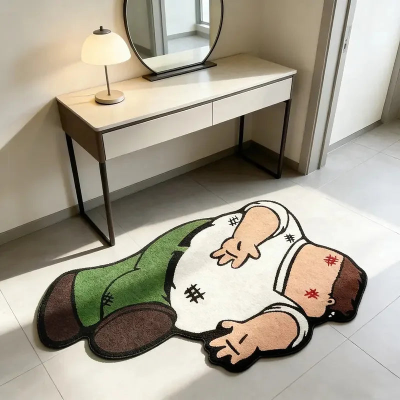 tapis dessin animé personnages adolescents chambre salon antidérapant facile entretien polyesters