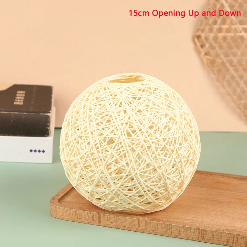 lampe suspendue tissage osier motif géométrique rustique bois naturel beigeclair