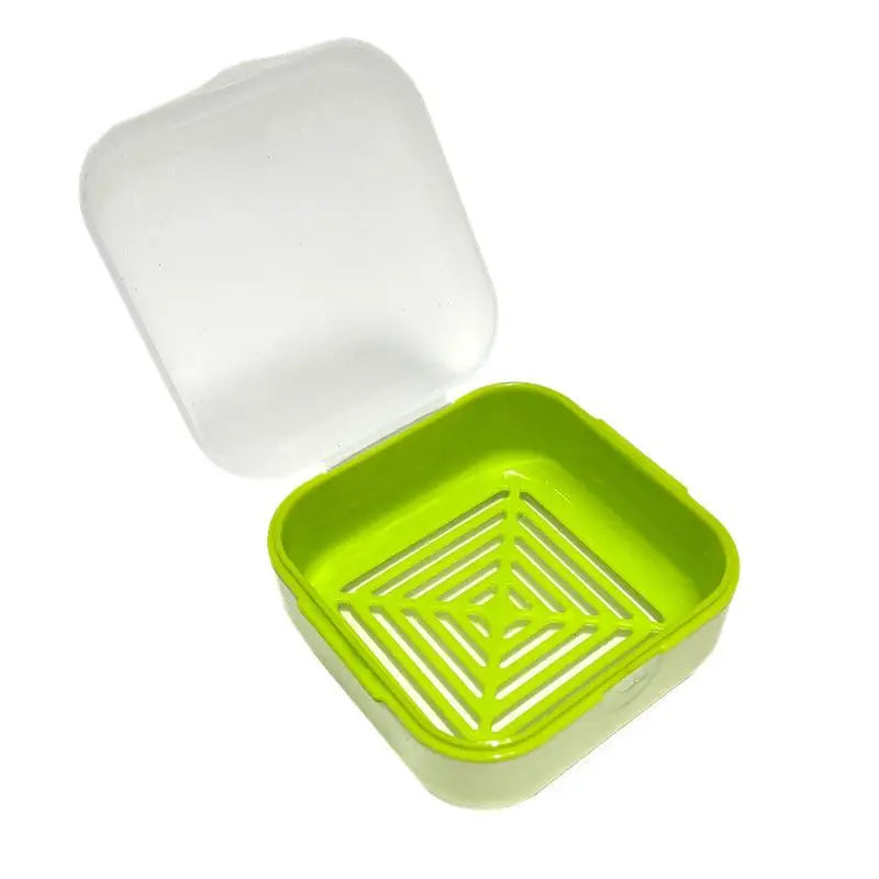 boîte savon moderne grillagée drainage vert jaune rose blanche voyage camping